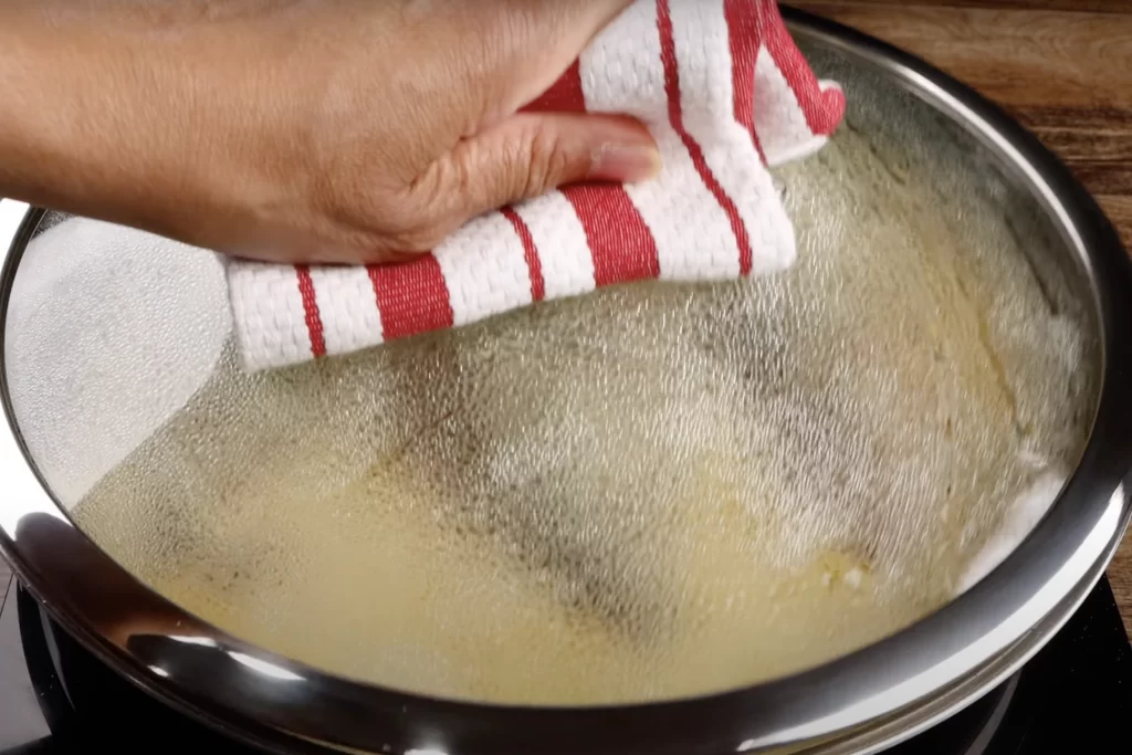 simmering the chicken 